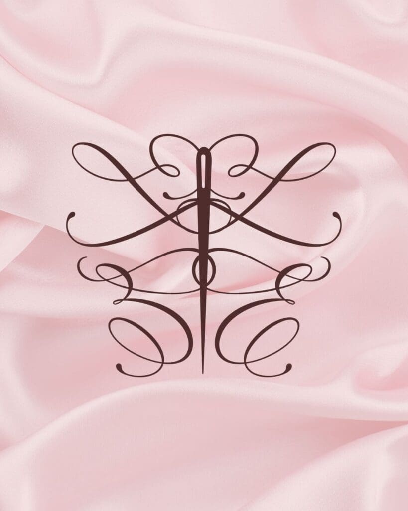 Elegant custom emblem for Lace Envy Alterations in a soft pink cloth