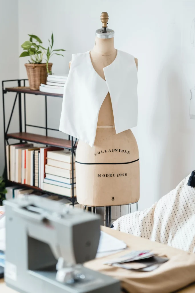 Bridal jacket on dress form