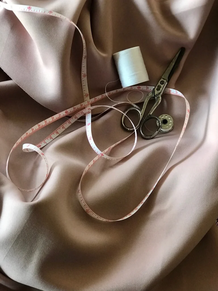 Sewing tools on fabric